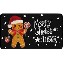 Merry Christmas Welcome Doormat 30x17 Inch Christmas Gingerbread Front Door Mat Indoor Outdoor Entrance Floor Mats Non-Slip Washable Winter Xmas Holiday Home Decor Rugs