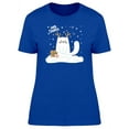 thumbnail image 1 of Merry Christmas White Cat T-Shirt Women -Image by Shutterstock, Female Small, 1 of 2