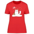 thumbnail image 1 of Merry Christmas White Cat T-Shirt Women -Image by Shutterstock, Female XX-Large, 1 of 2