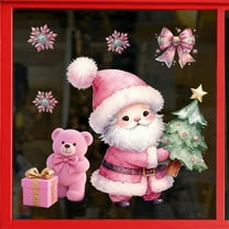 Merry Christmas Windows Sticker, Santa Snowman Deer Sticker Decor, Gingerbread House Window Clings for Christmas Decor, Xmas Snowflake Wall Decoration, Xmas Gift Stickers for Kids Room Doors Wall