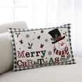 thumbnail image 1 of Merry Christmas Winter Throw Pillow Cover,Snowman Snowflake Xmas Plaid Rectangle Decorative Pillow Case Protector Soft Cushion Cover Lumbar Pillowcase for Couch Sofa Bedroom Car Chair Decor 12x20 In, 1 of 8