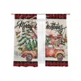 thumbnail image 1 of Merry Christmas Winter Truck Pine Chalet Snowflake Plaid linen Sheer Curtains 72 inches Long, Light Filtering Sheer Window Curtains Rod Pocket Voile Drapes for Bedroom Living Room, 2 Panels 52"Wx72"L, 1 of 7