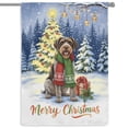 thumbnail image 1 of Merry Christmas Wirehaired Pointing Griffon Snowy Winter with Tree Decorations House Flag 28x40in Double Sided Dog Lover Outdoor Decor - 12020, 1 of 5