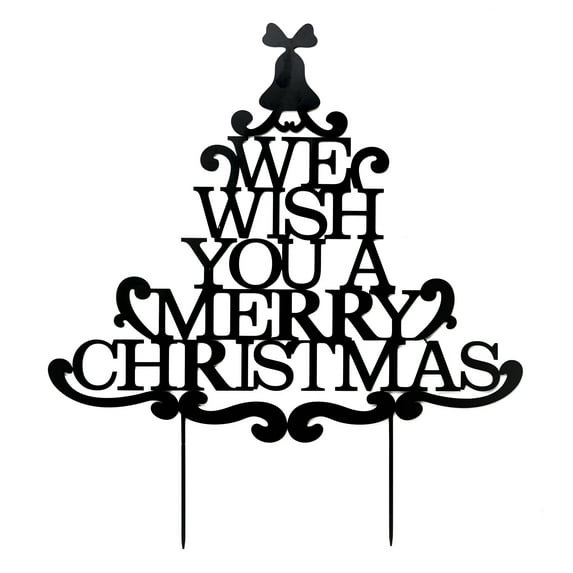 Merry Christmas Wishes Tree Metal Garden Stake