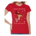 thumbnail image 1 of Merry Christmas Women T Shirts Happy Holidays Shirt for Women Funny Deer Top Xmas Gifts Xmas 2020 Outfit Cute Reindeer Shirt for Women Christmas Tee for Her Stay Away From Me T-Shirt, 1 of 4