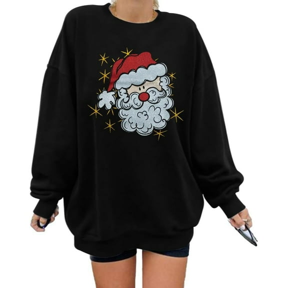 Merry Christmas Womens Sweatshirt – Cozy Long Sleeve Crewneck Pullover Top