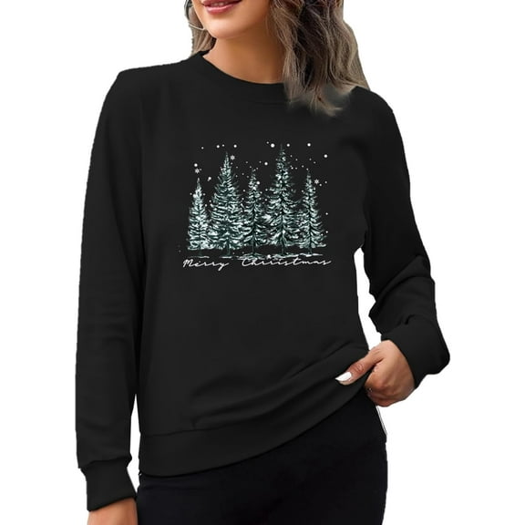 Merry Christmas Womens Sweatshirt – Cozy Long Sleeve Crewneck Pullover Top