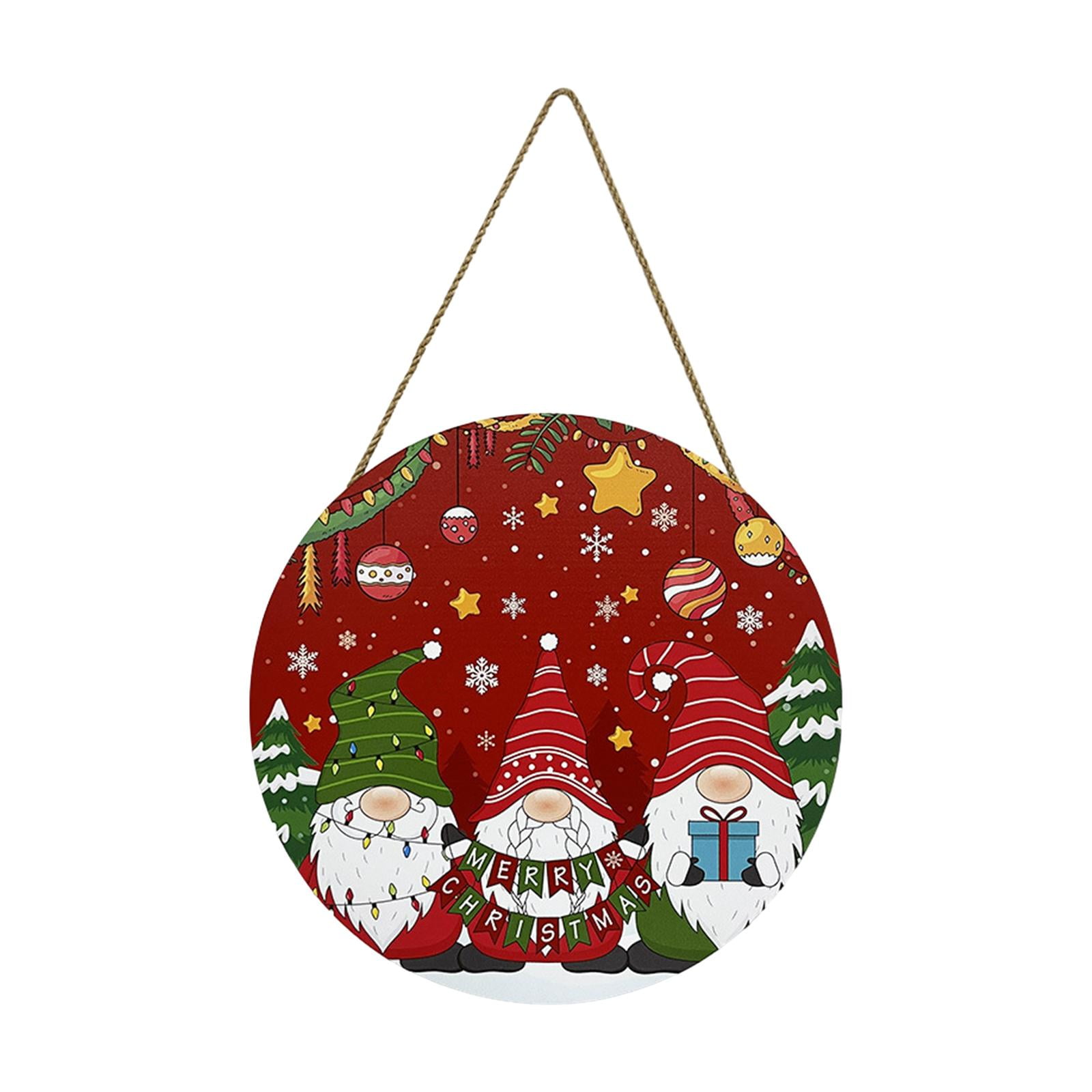 Merry Christmas Wooden Door Sign 2023 Christmas Hanging Plaque 2023 for