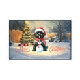 thumbnail image 1 of Merry Christmas Woofmas Xmas Noel Portuguese Water Dog Santa Snowman Indoor Rug PWD Portie Fishing Dog Lover Carpet Living Bed Room Sofa Home Decor - 13016, 1 of 5
