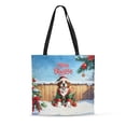 thumbnail image 1 of Merry Christmas Woofmas Xmas Noel Saint Bernard Elf Candy Cane Snow All Over Print 3D Canvas Tote Bag St Dog Lover Reusable Handbag - 13017, 1 of 5