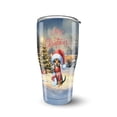 thumbnail image 1 of Merry Christmas Woofmas Xmas Noel Toy Fox Terrier Santa Snowman 30oz Stainless Steel Tumbler Insulated Cup with Lid Dog Lover - 13016, 1 of 5
