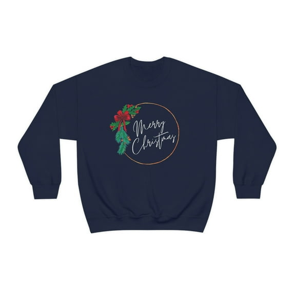 Merry Christmas Wreath Unisex Crewneck Sweatshirt