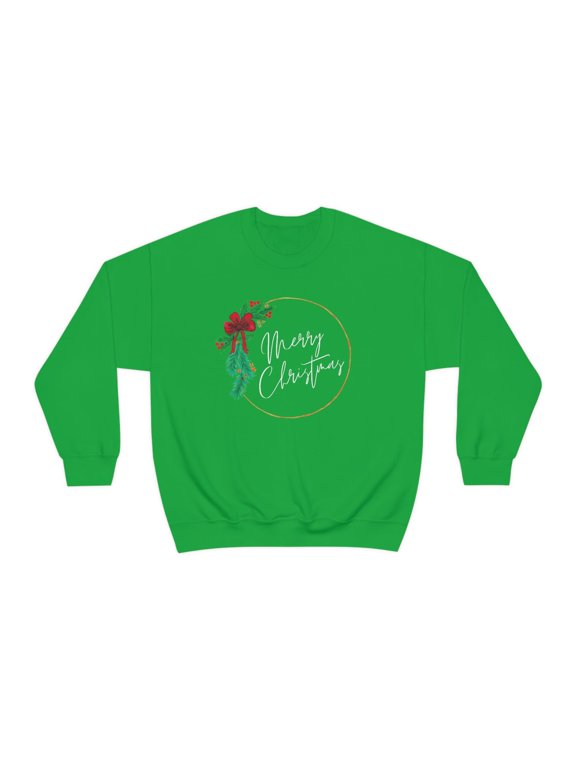 Merry Christmas Wreath Unisex Crewneck Sweatshirt