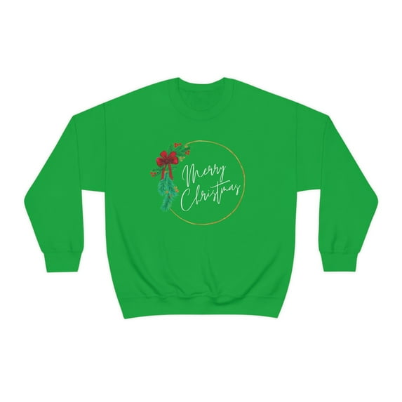Merry Christmas Wreath Unisex Crewneck Sweatshirt