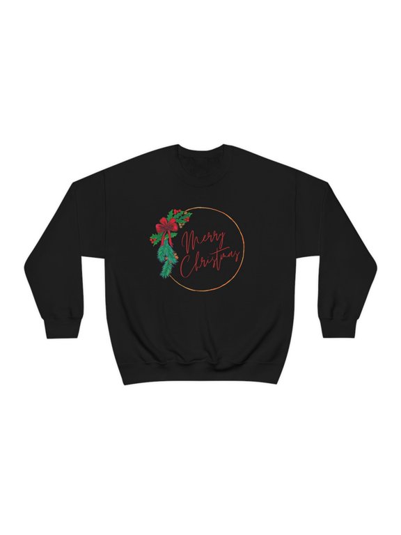 Merry Christmas Wreath Unisex Crewneck Sweatshirt