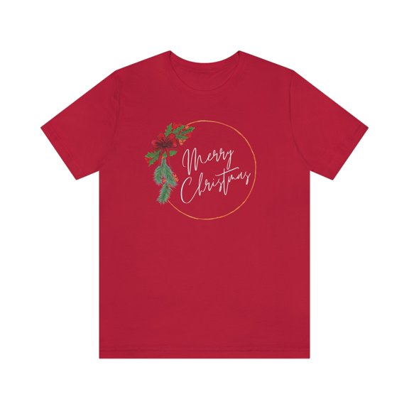 Merry Christmas Wreath Unisex Jersey Short Sleeve T-shirt