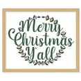 thumbnail image 1 of Merry Christmas Y'all 17.5" x 21.5" Framed Christmas Wall Decor Art Print Sign Poster in a Natural, 1 of 8