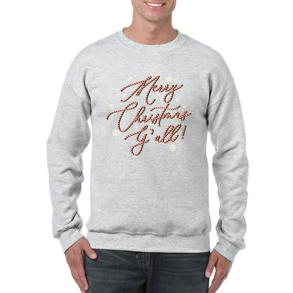 Merry Christmas Y'all Candy Cane Men's Sweatshirt