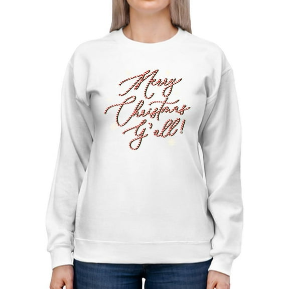 Merry Christmas Y'all Candy Cane Women's Sweatshirt