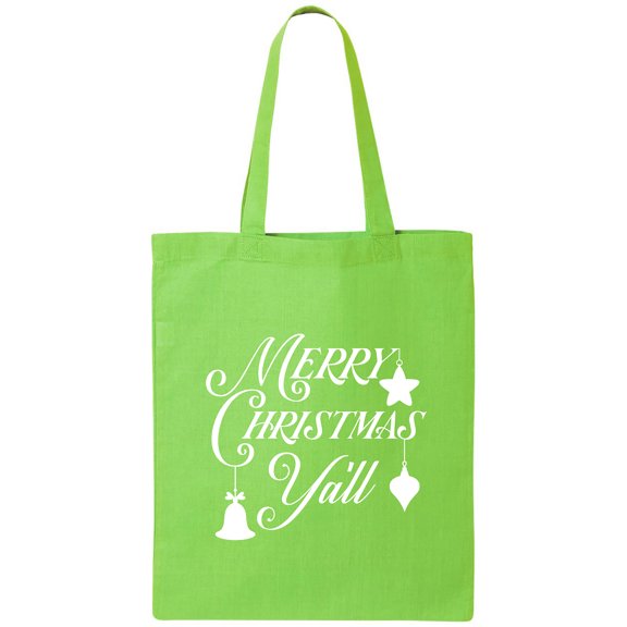 Merry Christmas Y'all Cotton Canvas Tote Bag