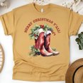 thumbnail image 1 of Merry Christmas Y’all Cowboy Boots T-Shirt | Western Holiday Tee, Gold, Size XL, 1 of 6