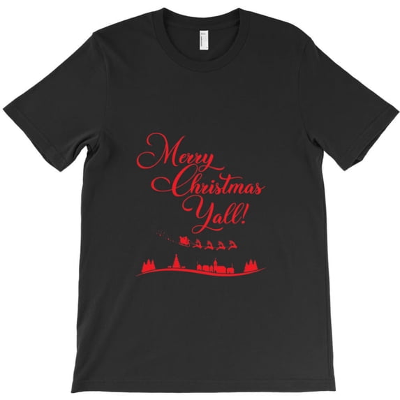 Merry Christmas Y'all Funny Southern Style Holiday Celebration Graphic T-Shirt - Unique Gift Tee G1101, Up to 5XL