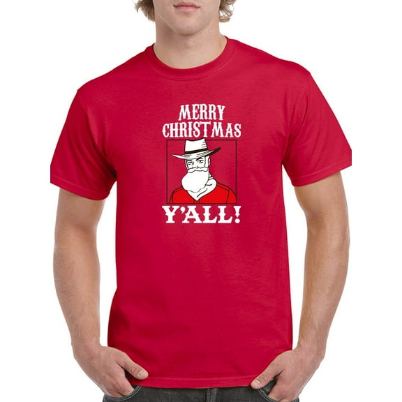 Merry Christmas Y'all! T-Shirt Men -Smartprints Designs, Male Small