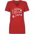 thumbnail image 1 of Merry Christmas Y'all Womens V-Neck T-Shirt, 1 of 2