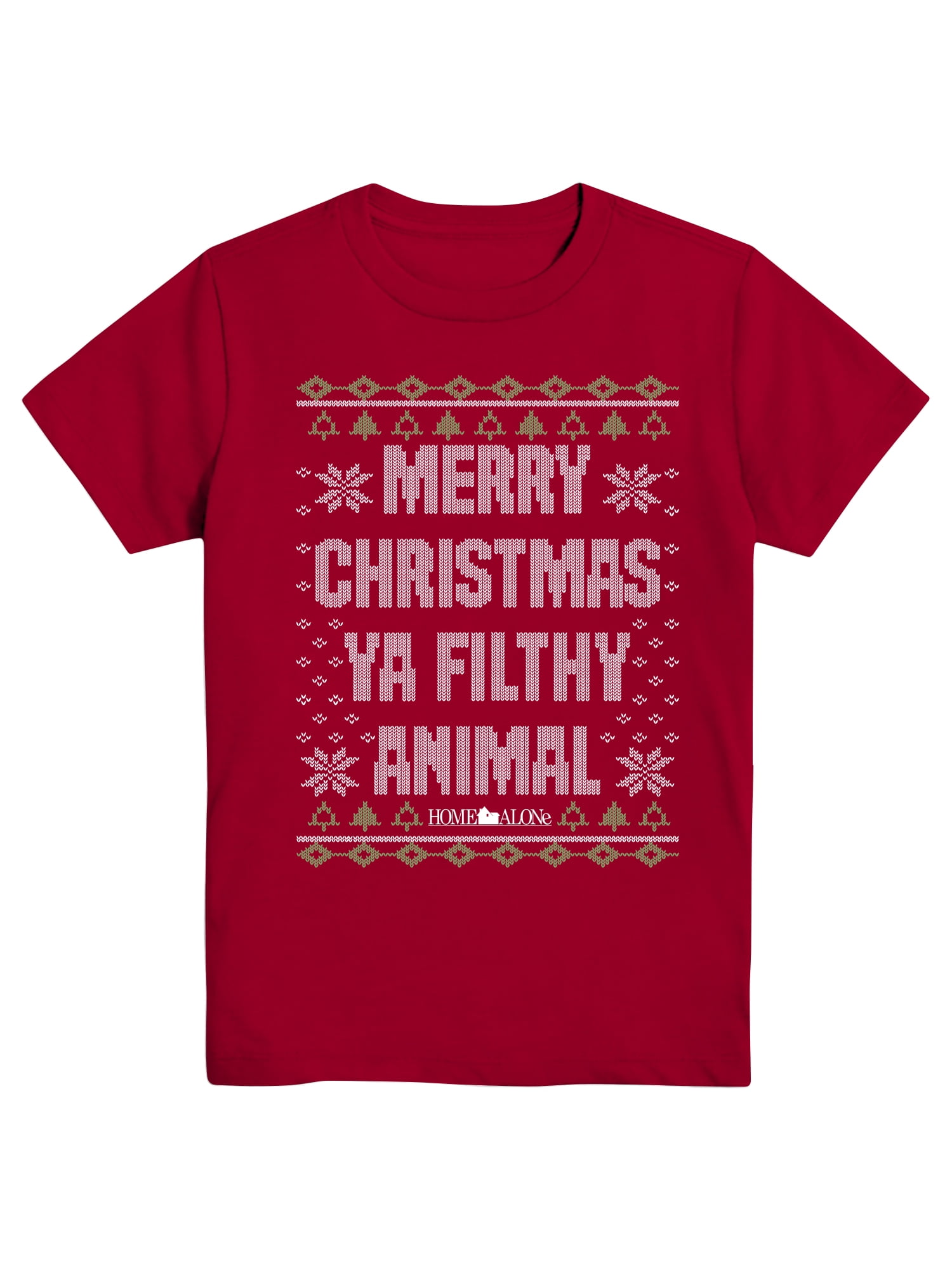Merry Christmas Ya Filthy Animal, Boys Graphic Crew Neck Short Sleeve T-Shirt, Sizes XS-3X (Little Boys & Big Boys)