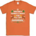thumbnail image 1 of Merry Christmas Ya Filthy Animal T-Shirt Funny Holiday Movie Xmas Sweater Tee - Orange, L, 1 of 1
