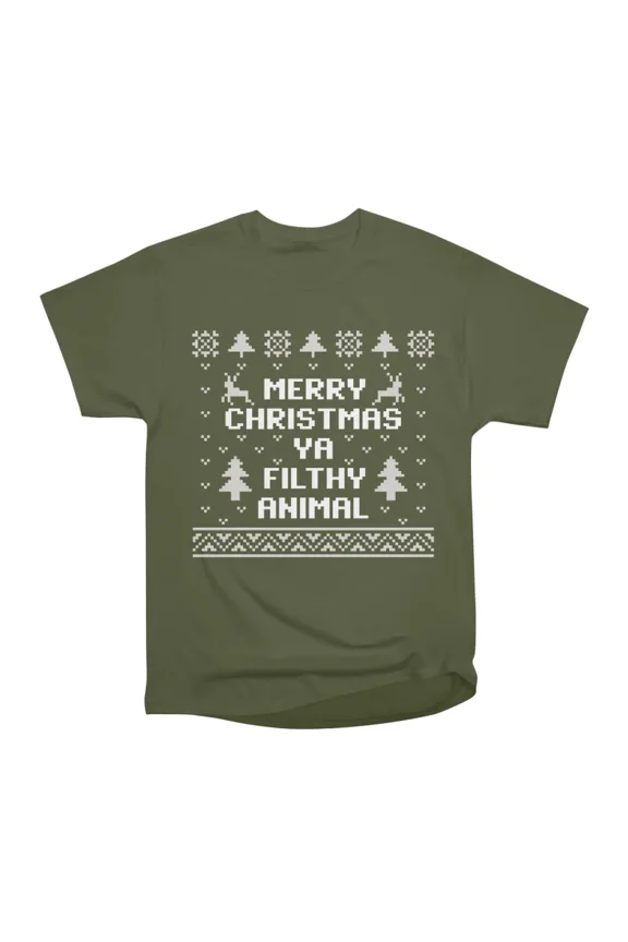 Merry Christmas Ya Filthy Animal T-Shirt Tee Gift For Him Merch For Her Apparel For Friend