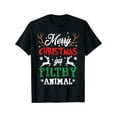 thumbnail image 1 of Merry Christmas Ya Filthy Animal TShirt Christmas Holiday Graphic Tee Black Unisex Tee, 1 of 6