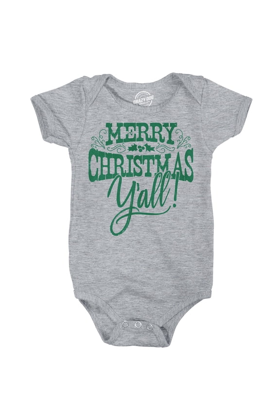 Merry Christmas Yall Baby Bodysuit Funny Sarcastic Xmas Graphic Novelty Jumper For Infants