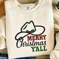 thumbnail image 1 of Merry Christmas Yall Cowboy Hat Embroidery File Western Holiday Machine Embroidery Design Rustic Country Christmas Digital Pattern, 1 of 4