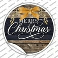thumbnail image 1 of Merry Christmas Yellow Bow Novelty Circle Sticker Decal Large, 1 of 2