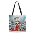 thumbnail image 1 of Merry Christmas Yorkshire Terrier Enjoys Woofmas Winter Xmas Holiday All Over Print 3D Canvas Tote Bag Yorkie Dog Lover Gifts Reusable Handbag - 02022, 1 of 5