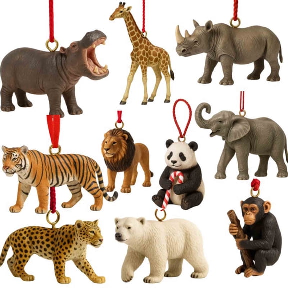 Merry Christmas Zoo Advent Calendar 2025, 24 Days Animal Countdown Set, Wildlife Themed Christmas Gift for Kids and Families, Cute Animal Ornament Collection Décor