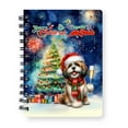 thumbnail image 1 of Merry Christmas and Happy New Year Santa Shih Tzu Holiday Xmas Winter Spiral Bound Journal Lion Dog Lover Gifts 5x7in Spiral Notebook - 00024, 1 of 5