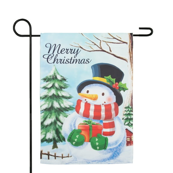 Northlight Merry Christmas and Snowman Outdoor Garden Flag 12.5" x 18"