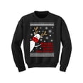 thumbnail image 1 of Merry Christmas and Stay Away from Me Sweater for Kids Reindeer Youth Sweatshirt Boys Girls Happy Holidays Gifts Deer in Mask Xmas Youth Sweater, 1 of 4
