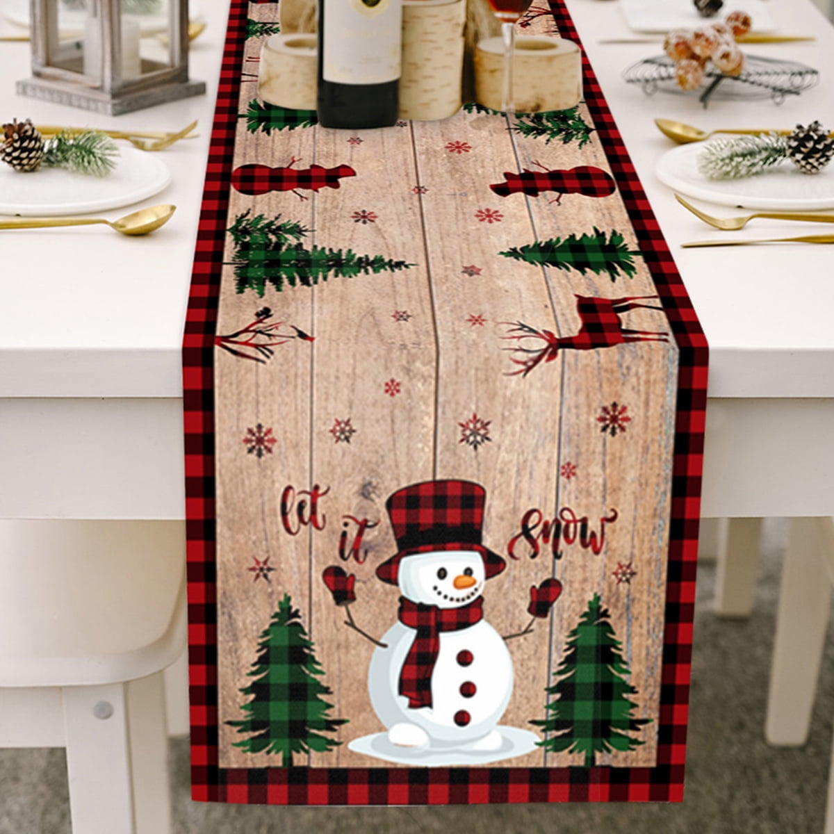 Merry Christmas festive kitchen table decorations Indoor outdoor family