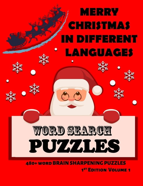 Merry Christmas in Different Languages Word Search Puzzles, (Paperback)