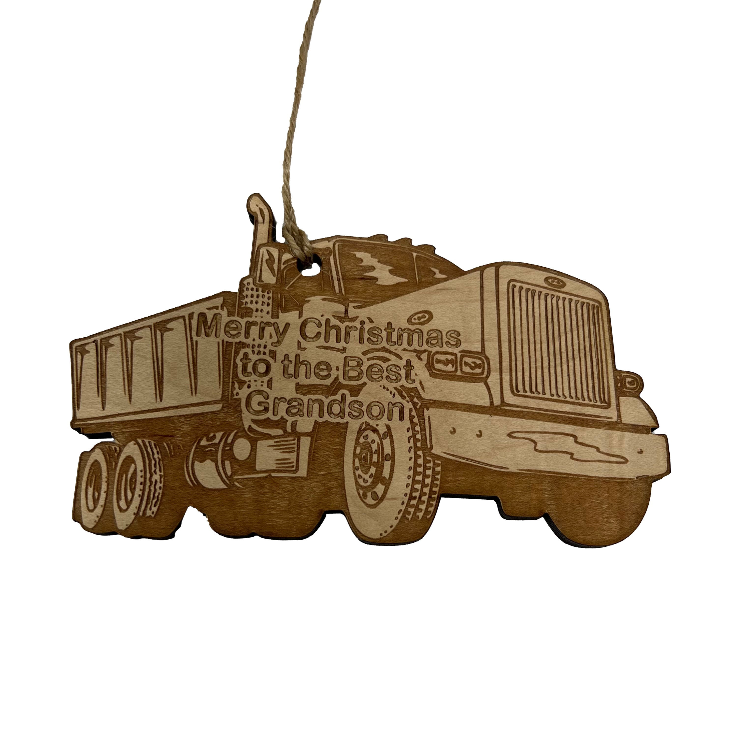 Merry Christmas to the best Grandson Dump Truck - Ornament Merry Christmas to the best Grandson Dump Truck - Ornament