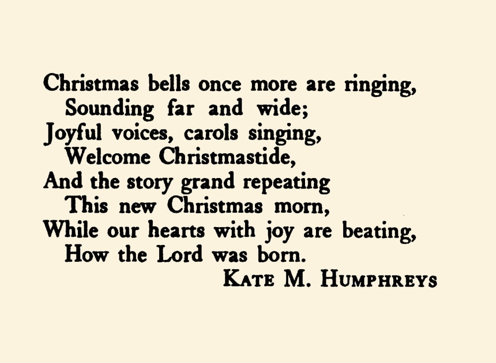 Merry Christmas to you my Friend 1907 Christmas Bells Canvas Art - Kate M Humphreys (24 x 36)