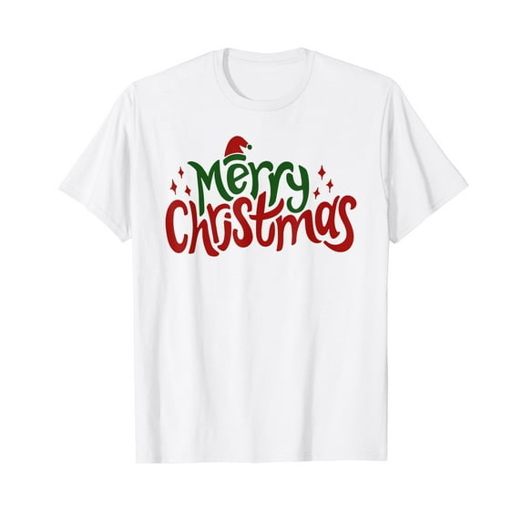 Merry Christmas with Elf Hat Mid-Century Modern Style T-Shirt