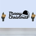 thumbnail image 1 of Merry Christmas with Santa Hat Laser Cut Solid Steel Decorative Home Accent Wall Sign Hanging, 1 of 3