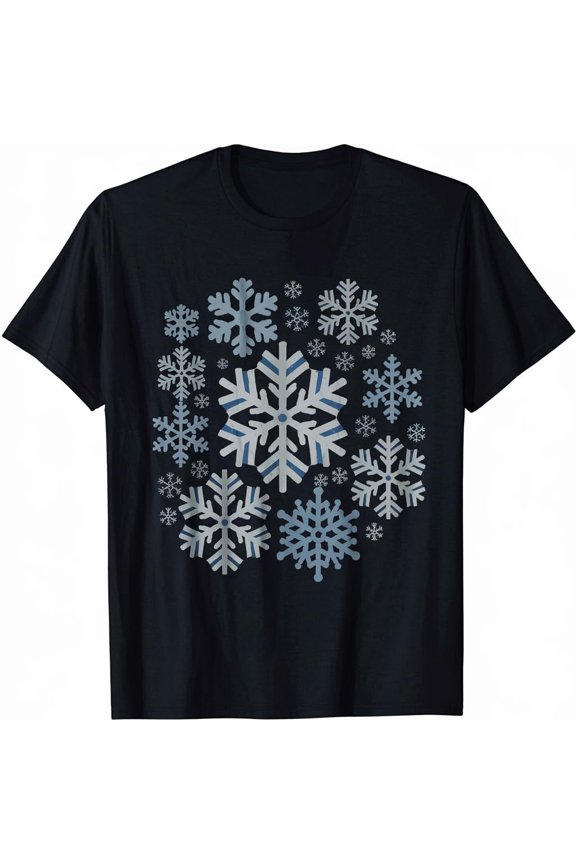 Merry Christmas with Unique Complex Snowflakes T-Shirt