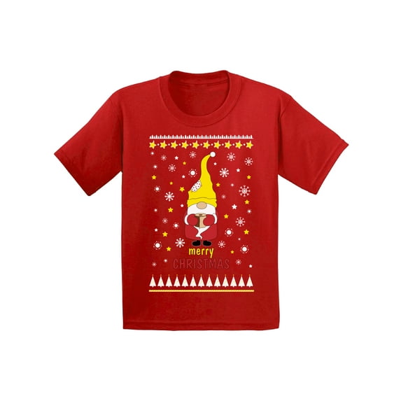 Merry Christmask Kids Shirt Girls Boys Funny Santa T-Shirt Youth Holiday Gifts Merry Xmas Elf in Mask Santa Claus Christmas Tee