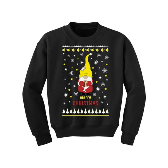 Merry Christmask Kids Sweater Girls Boys Funny Santa Sweatshirt Youth Holiday Gifts Merry Xmas Elf in Mask Santa Claus Christmas Sweater