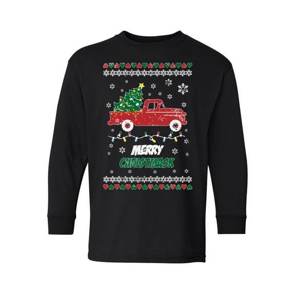 Merry Christmask Long Sleeve Shirt for Kids Christmas Tee for Boys Merry Christmas Girls T Shirt New Year 2021 Gifts Funny Xmas Youth Top